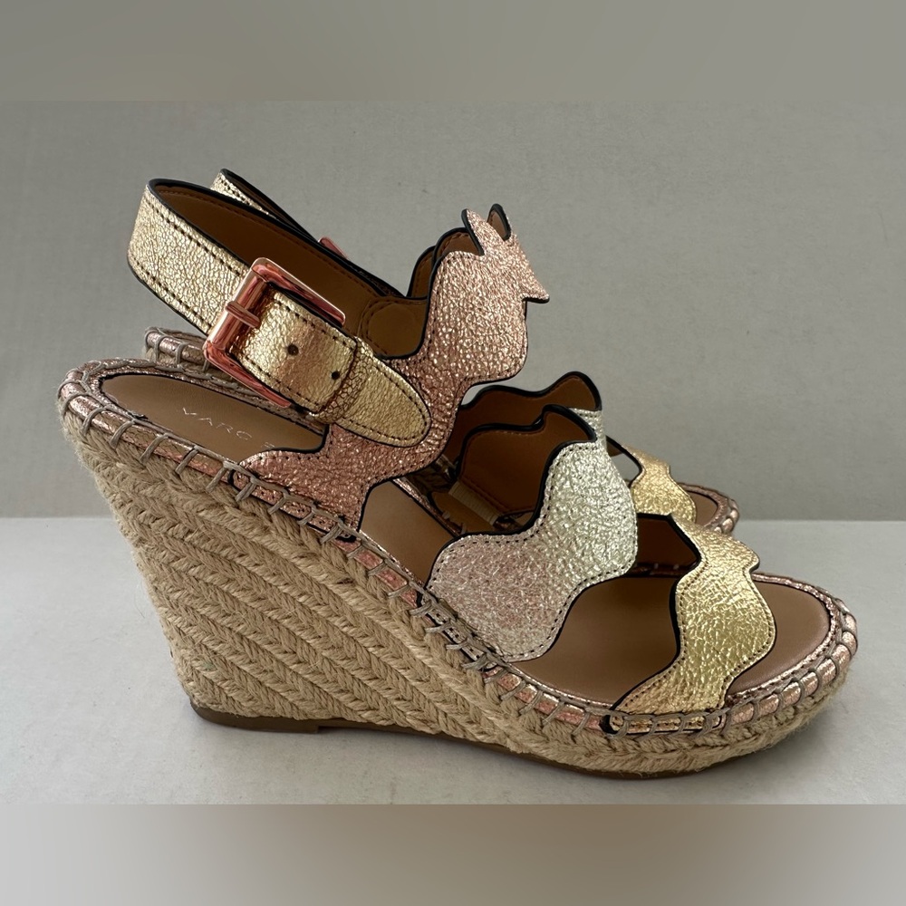 Marc Fisher Metallic Wave Espadrille Sandals - Gold, Silver & Rose Gold - Picture 4 of 17